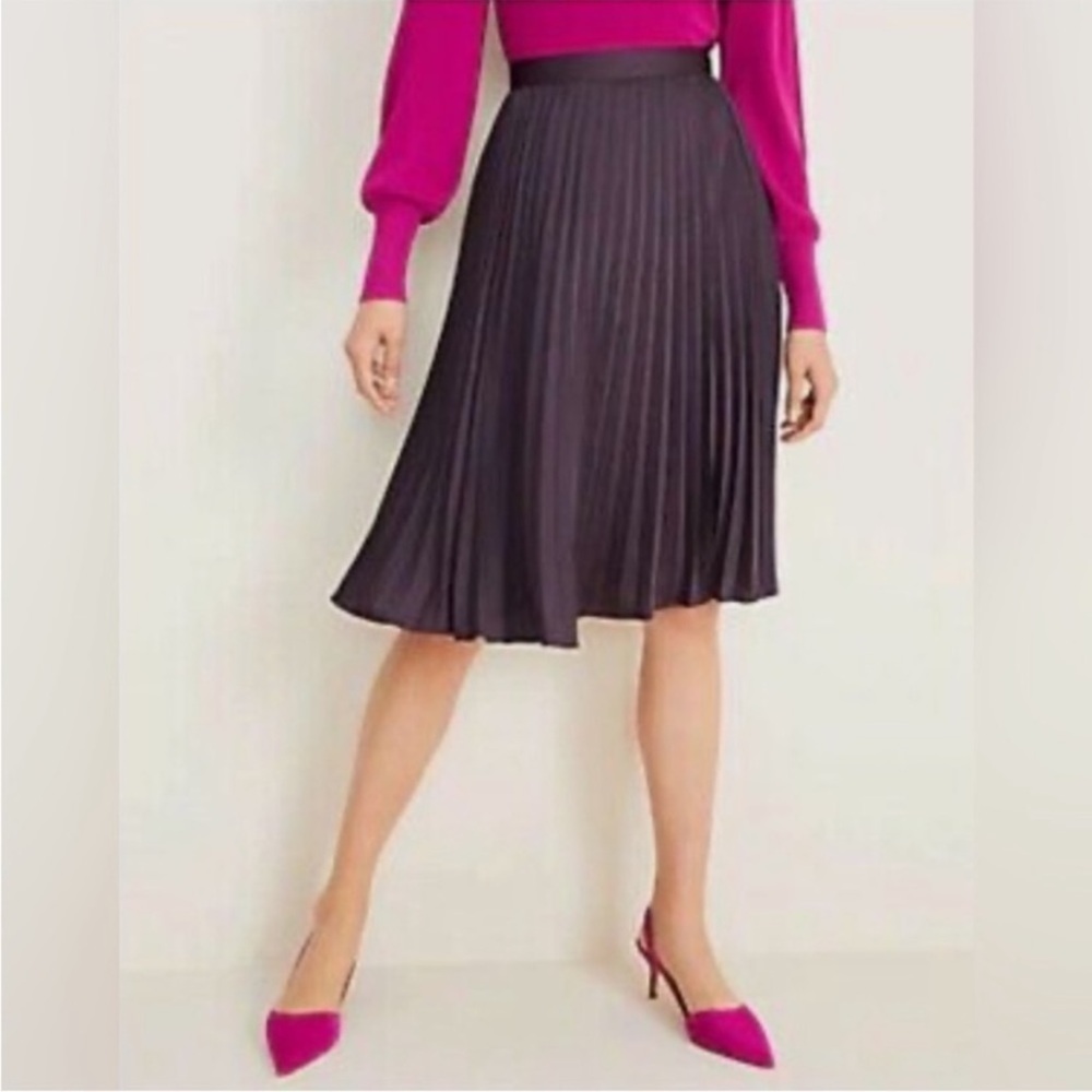 Ann Taylor Deep Purple Midi Skirt - Picture 2 of 11
